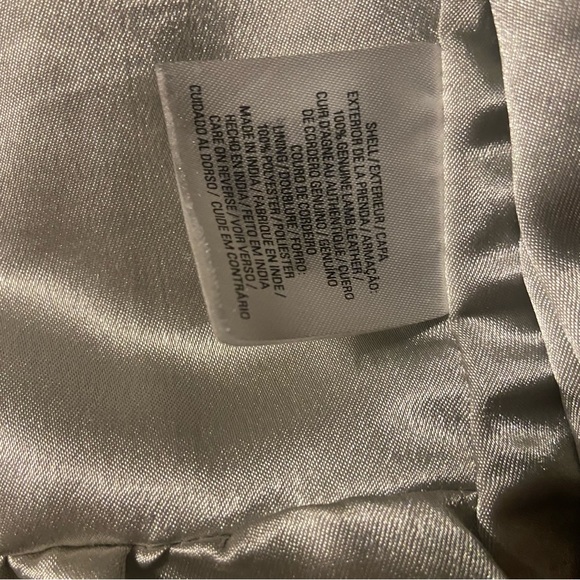 Elie Tahari Leather shirt jacket in grey - Picture 7 of 7